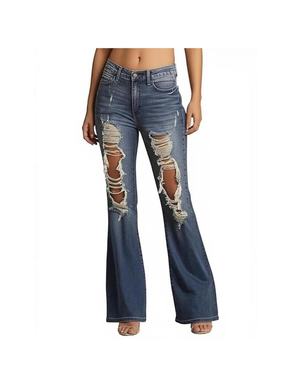 Judy Blue Jeans 13/31 Blue Denim Straight Fit Distressed